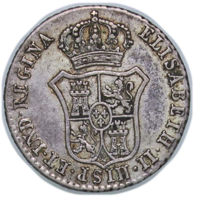 1 Real - Isabella II proclamation medal; Madrid front