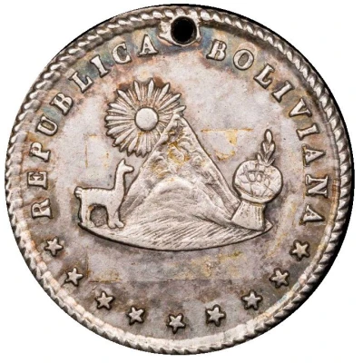 1 Sol - Manuel Isidoro Belzu 6th Bolivian constitution - Monetary Medal back