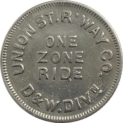 1 Zone Ride - Union St. R'Way Co. (New Bedford, Massachusetts) ND front