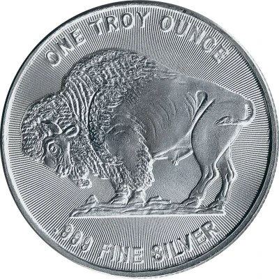 1 oz Silver (Cut Saw Mint - Buffalo Nickel) ND back