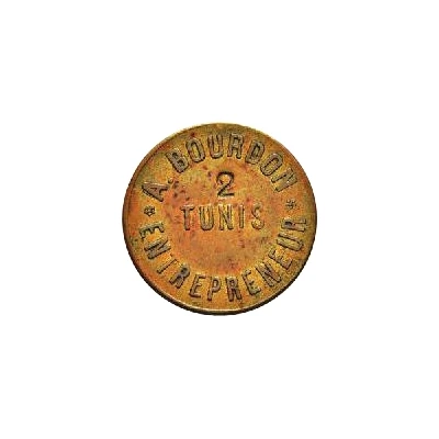 10 Centimes - Bourdon Entrepeneur - Tunis (Countermarked "2") ND front