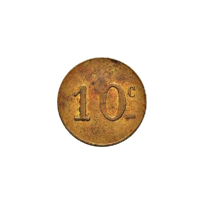 10 Centimes - Bourdon Entrepeneur - Tunis (Countermarked "2") ND back