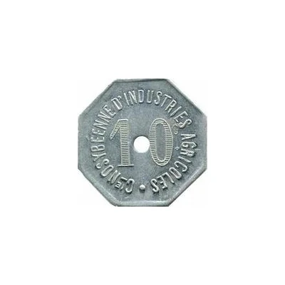 10 Centimes Cie NOSYBEENNE D'INDUSTRIES AGRICOLES ND front