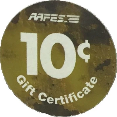 10 Cents - AAFES Gift Certificate 10C back