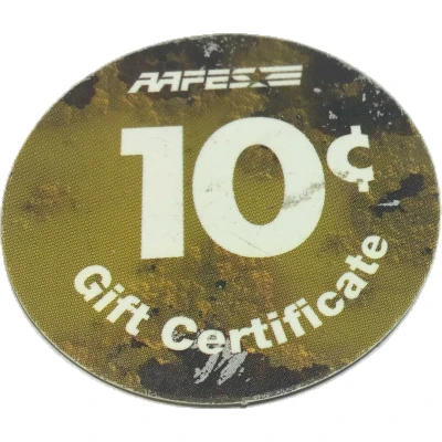 10 Cents - AAFES Gift Certificate 10F back