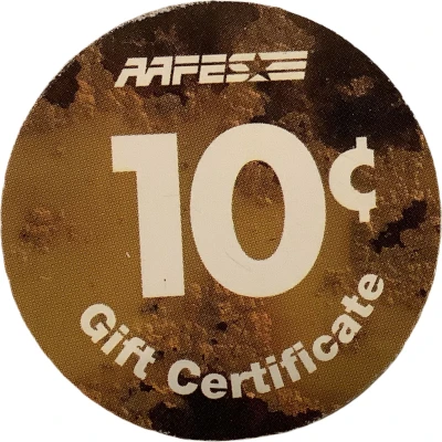 10 Cents - AAFES Gift Certificate 10K back