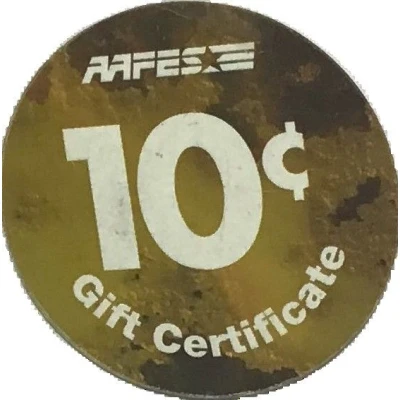 10 Cents - AAFES Gift Certificate 11A back