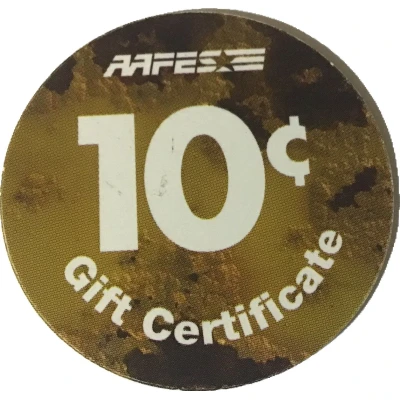 10 Cents - AAFES Gift Certificate 11B back