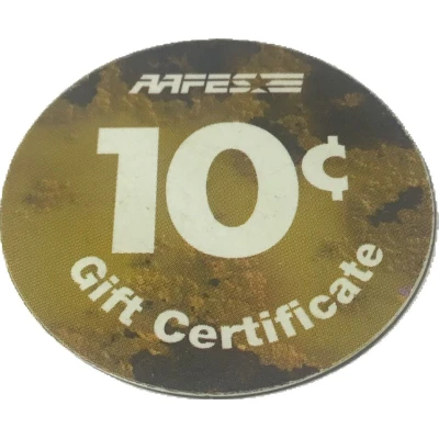 10 Cents - AAFES Gift Certificate 11F back