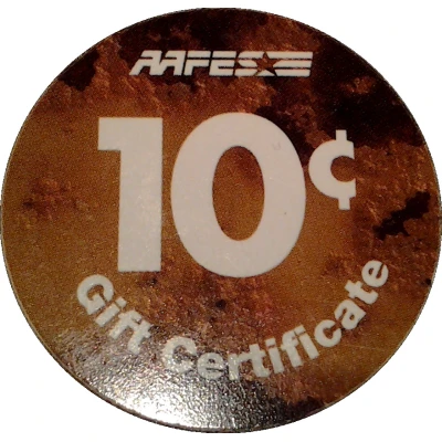 10 Cents - AAFES Gift Certificate 11G back