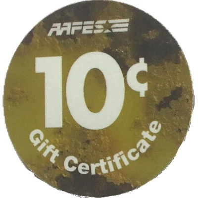 10 Cents - AAFES Gift Certificate 12B back