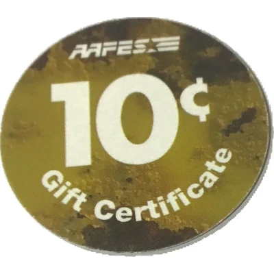 10 Cents - AAFES Gift Certificate 12C back