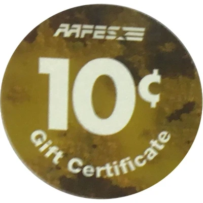 10 Cents - AAFES Gift Certificate 12H back