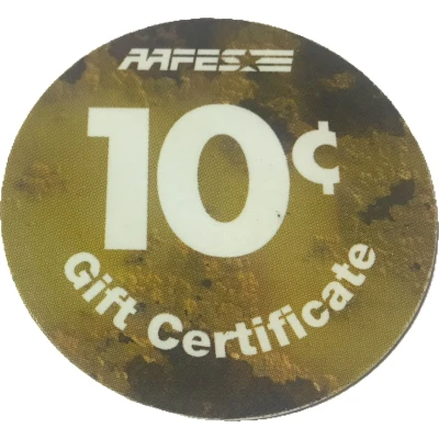 10 Cents - AAFES Gift Certificate 12K back