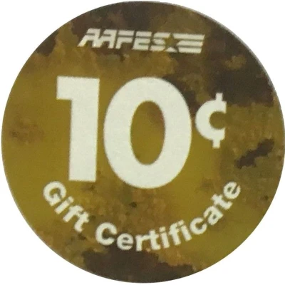 10 Cents - AAFES Gift Certificate 12L back