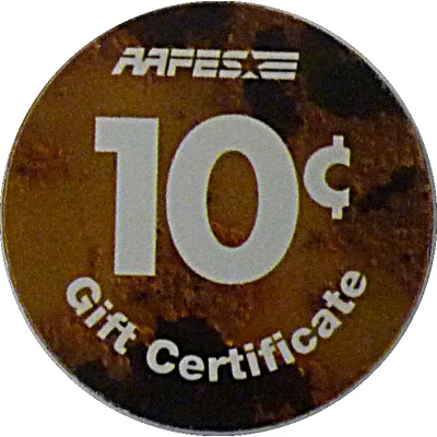 10 Cents - AAFES Gift Certificate 14A back