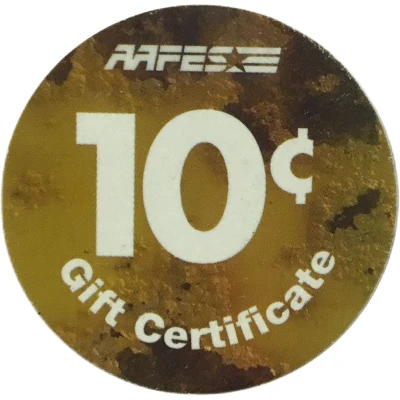 10 Cents - AAFES Gift Certificate 7F back