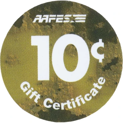 10 Cents - AAFES Gift Certificate 9B back