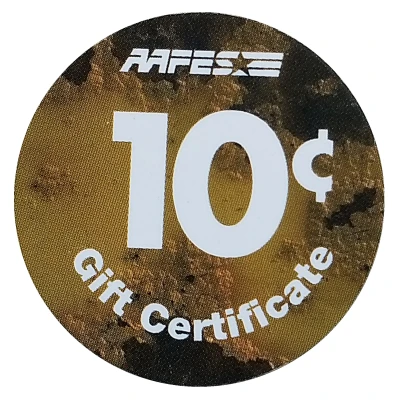10 Cents - AAFES Gift Certificate 9D back