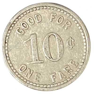 10 Cents - City Bus Line (Uniontown, Pennsylvania) ND back