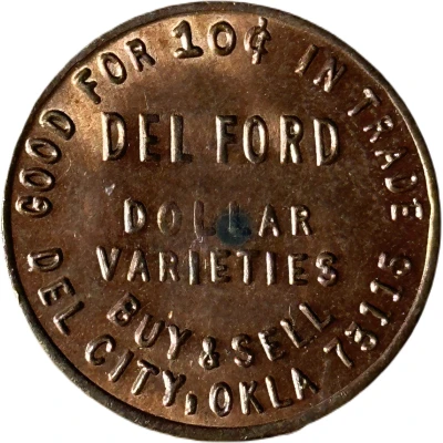 10 Cents - Del Ford Dollar Varieties Del City, Oklahoma front