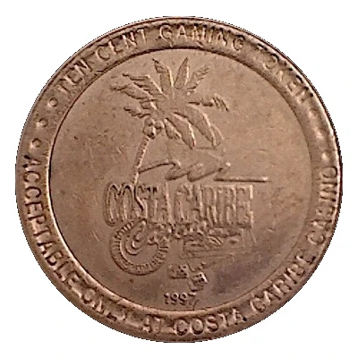 10 Cents Gaming Token - Costa Caribe Casino front