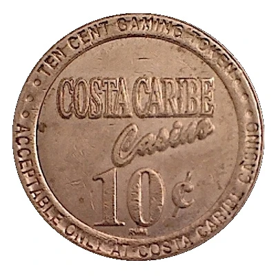 10 Cents Gaming Token - Costa Caribe Casino back