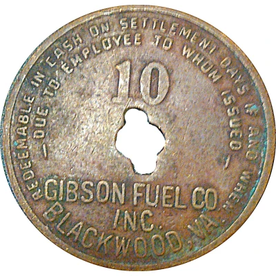 10 Cents - Gibson Fuel Co. Blackwood, Virginia back