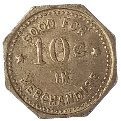 10 Cents - H. J. Tiemeier General Merchandise (Lincolnville and Tampa, Kansas) ND back