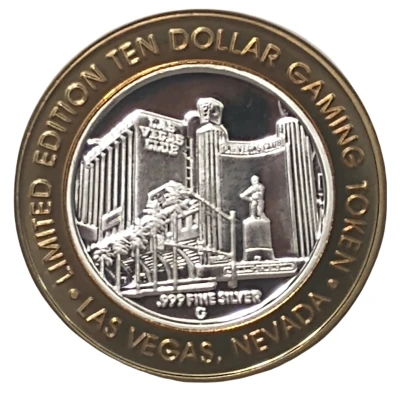 10 Dollar Limited Edition Silver Strike Gaming Token - Soccer Las Vegas Club; Las Vegas, Nevada ND front