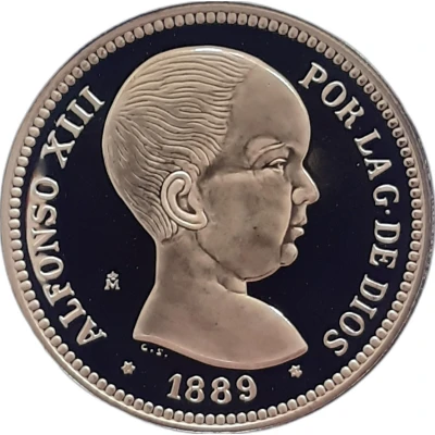 10 Pesetas - Alfonso XIII replica ND front