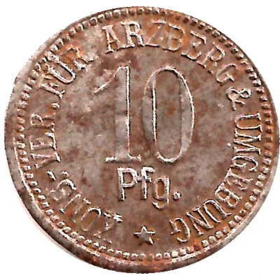 10 Pfennigs (Arzberg - Konsum-Verein) ND back