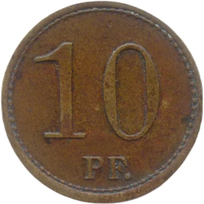 10 Pfennigs - Düsseldorf (Westfälische Quelle Franz Henning) ND back