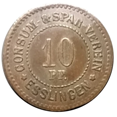 10 Pfennigs - Esslingen Consum and Spar-Verein ND front