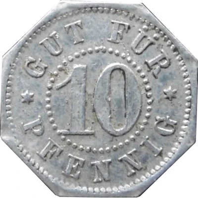 10 Pfennigs - Geraer Strassenbahn Actien Gesellschaft I (Gera) ND back