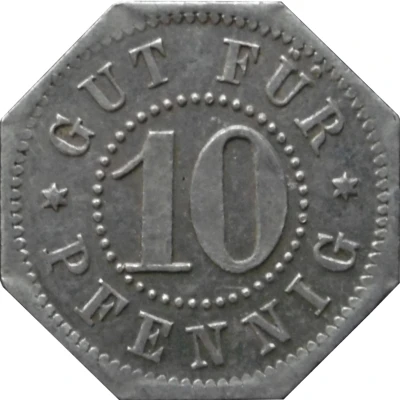 10 Pfennigs - Geraer Strassenbahn Actien Gesellschaft II (Gera) ND back