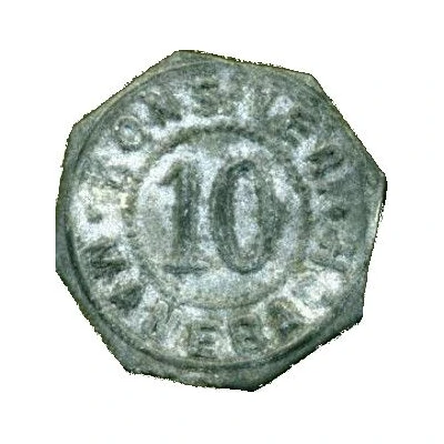 10 Pfennigs Kons.-Verein Manebach ND front