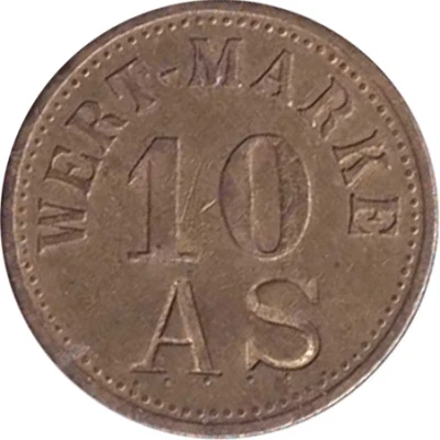 10 Pfennigs (Wert-Marke; Countermarked "AS") ND front
