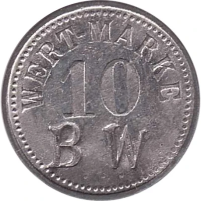 10 Pfennigs (Wert-Marke; Countermarked "BW") ND front