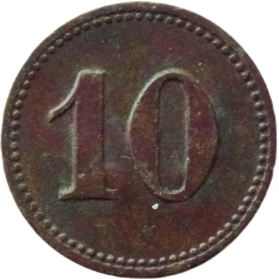 10 Pfennigs (Wert-Marke; Countermarked "CC") ND back