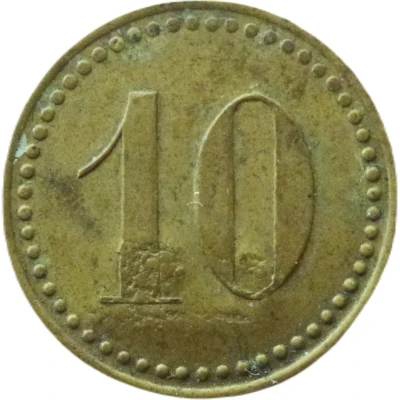 10 Pfennigs (Wert-Marke; Countermarked "C.S.") ND back