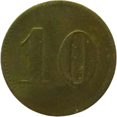 10 Pfennigs (Wert-Marke; Countermarked "E.B.E.") ND back