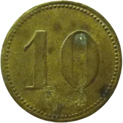 10 Pfennigs (Wert-Marke; Countermarked "E.B.") ND back