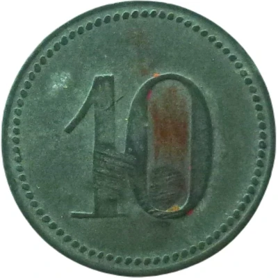 10 Pfennigs (Wert-Marke; Countermarked "EH") ND back