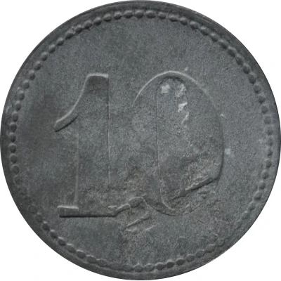 10 Pfennigs (Wert-Marke; Countermarked "EK") ND back