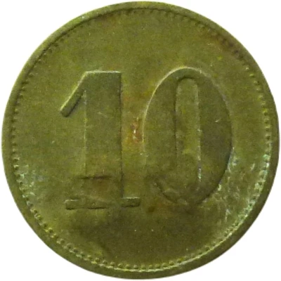 10 Pfennigs (Wert-Marke; Countermarked "FB") ND back