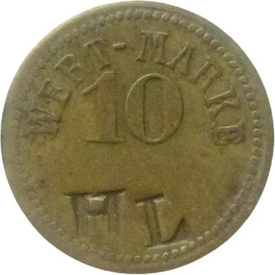 10 Pfennigs (Wert-Marke; Countermarked "HL") ND front