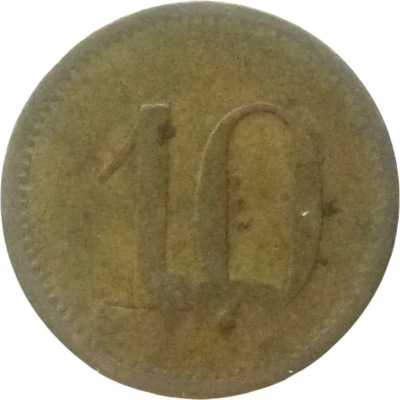 10 Pfennigs (Wert-Marke; Countermarked "HL") ND back