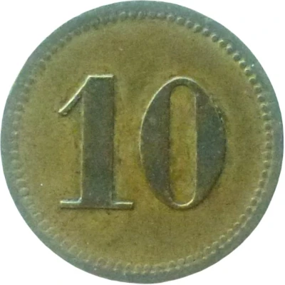 10 Pfennigs (Wert-Marke; Countermarked "HO") ND back