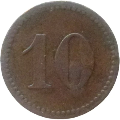 10 Pfennigs (Wert-Marke; Countermarked "J.S.") ND back